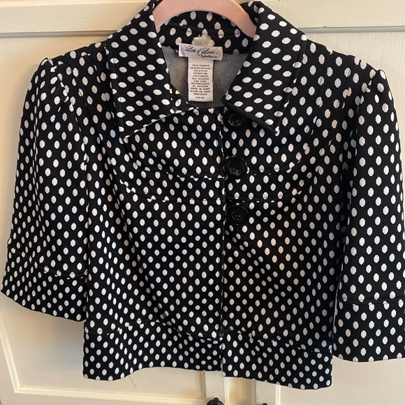 Lots of Love by Speechless Polka Dot Cropped Jacket Women’s Size Medium - Picture 1 of 7